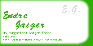 endre gaiger business card